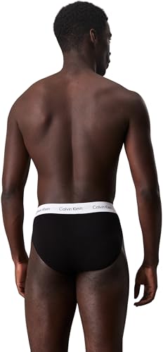Calvin Klein Cotton Stretch 3 Pack Brief, Black with Red/Green/Navy