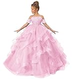 SXRJK Pageant Dresses for Girls Size 7-8 Glinda Poofy Dresses Girls Pink Child 5