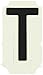 Brady 5050-T Gothic Quik-Align 2" Height, 1-1/4" Width, B-933 Vinyl, Black Color Letter, Legend "T" (Pack Of 10)
