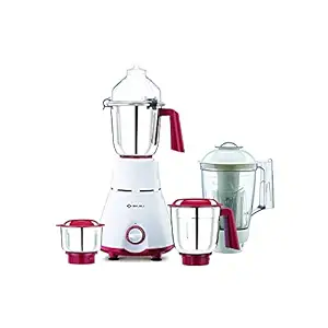 Bajaj Acrylonitrile Butadiene Styrene Gx-4701 800W Mixer Grinder with Nutri-Pro Feature, 4 Jars, White, 800 Watt