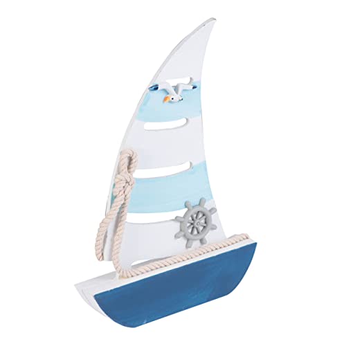 STOBAZA 1Pc Mediterranean Style Wooden Decoration Nautical Boat Model Unique Home Office Decor Eye Catching Seagull Accents Versatile Present for Weddings Special Occasions