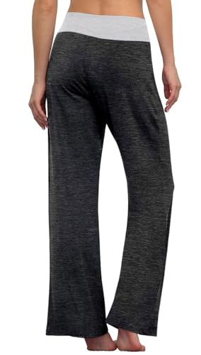 Image of AMiERY Women's Comfy Casual Pajama Pants Floral Print Drawstring Palazzo Lounge Pants Wide Leg