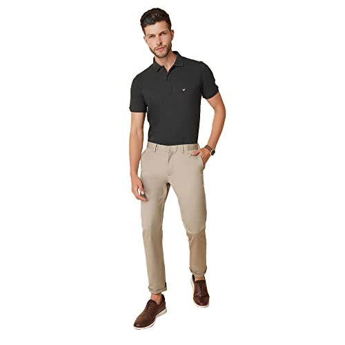 Image of blackberrys Solid Cotton Stretch Slim Fit Mens Trousers