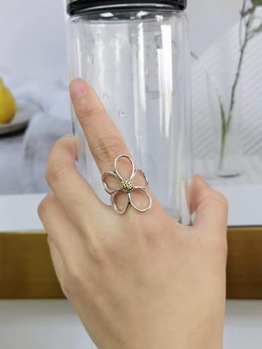 Flower Ring, Vintage Daisy Ring for Women, Adjustable April Birth Flower Ring Jewelry Gift 6
