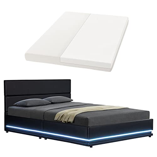 Juskys Polsterbett Toulouse 140x200 cm - Bett mit Matratze, Lattenrost,...