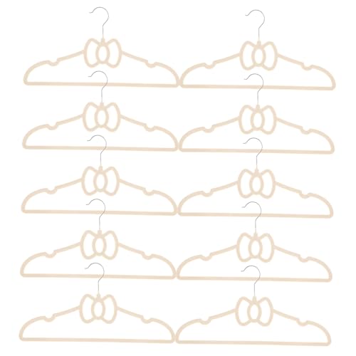 Cabilock 10pcs Bowknot Flocking Hangers Heavy Duty Non Slip Clothes Hangers for Space Saving and Organizing Versatile for Shirts Coats and More