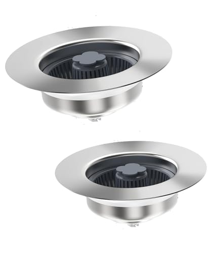 Filtro de desagüe de acero inoxidable para fregadero, 2 unidades