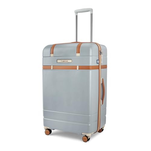Image of uppercase Chester Large Size Trolley Bag for Travel | 360 8 Wheels Hard Luggage with TSA Lock, Anti-Theft Zippers | Hard Sided Polycarbonate Suitcase for Both Men & Women (Grey)