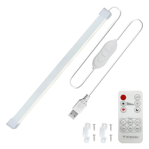 【Guosan】LEDバーライト テープリモコン付き 超薄型 配線なしの簡単なインストール、キッチン、ワードローブ、キャビネット、階段の照明 プラグアンドプレイ 7つのカラーと5つのサイズから選択可能(氷青色,30CM)