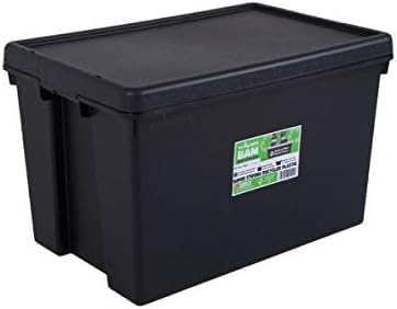 Wham Bam 100% Recycled Super Strong Impact Resistant Black Re-Usable Storage Boxes With Lids 62 Litre 59.5 x 40 x 37cm (10 Boxes)