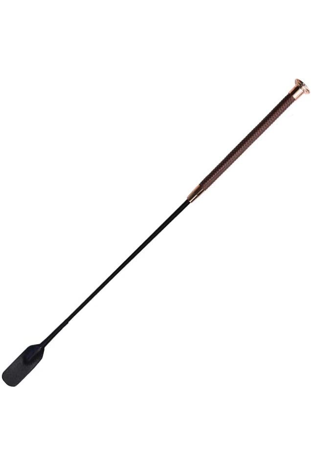 Woof Wear Diamond 60cm Riding Whip - Chocolate - 60cm long including the Real Leather Flapper - Flexible Fibreglass