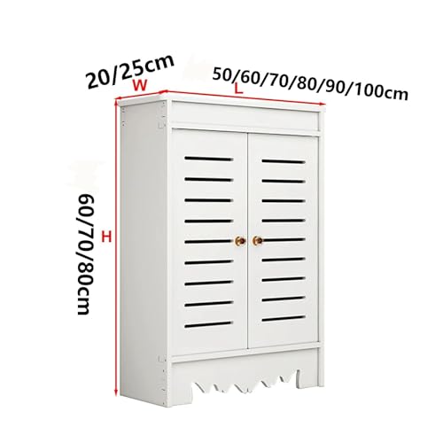 Cubierta de radiador de madera para salón con puertas y rejilla frontal 3