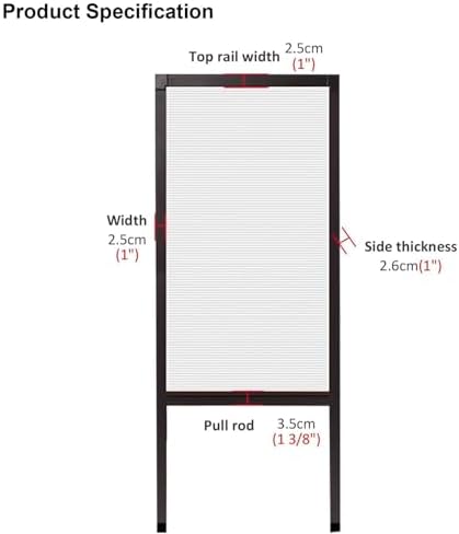 Customizable Accordion Folding Door, Up-Down Sliding Design, Black Aluminum Frame with Cellular Fabric Screen, Perfect for Kitchen & Basement, Size 32x80in (81x203cm)