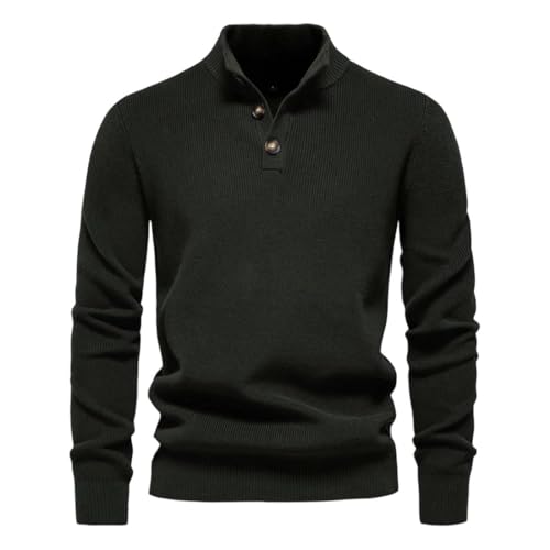 Men's Knit Pullover, Half-Zip, Loose, Relaxed, Loose, Relaxed Long-Sleeve