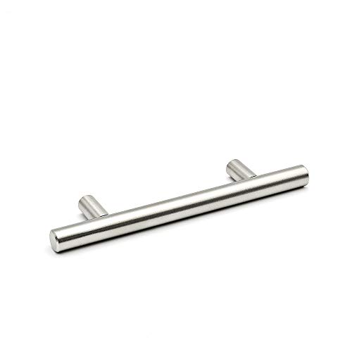 Image of Homdiy Brushed Nickel Drawer Pulls - HD201SN Cabinet Hardware Stainless Steel Kitchen Cupboard Handles, 100 Pack 3-1 /2in Hole Centers for Dresser Drawers