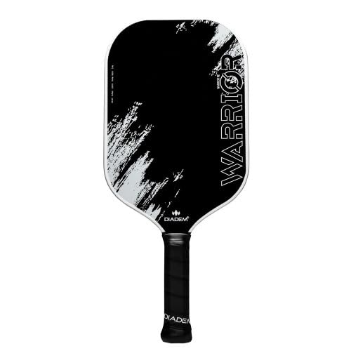 Diadem Warrior V2 Pickleball Paddle – Liquid Carbon Fiber Edgeless Design, Etched Face for Lasting Spin, 19MM Thick, 3 Layer Construction