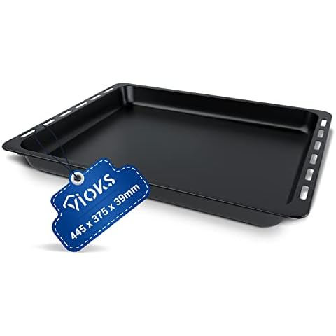 VIOKS Backblech 445 x 375 x 39 mm Ersatz für Whirlpool Backblech Tief 481010764532 - Backblech Emaille Cover