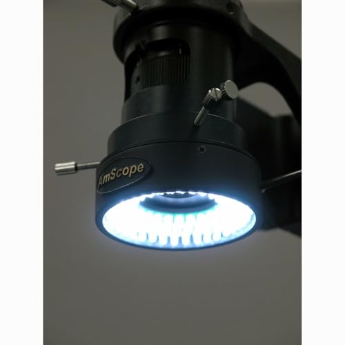 Image of AmScope H800-9M Digital Monocular Inspection Microscope, 0.7X-5.0X Zoom Objective, 11X-80X Magnification, 4-1 /8 inch Working Distance, Pillar Stand, 110V-240V, Includes 9MP Camera with Reduction Lens and Software