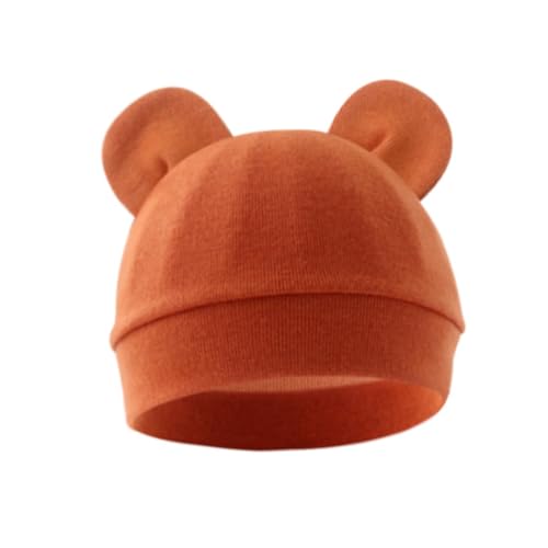 ffgguuiic Soft & Breathable Newborns Baby Hat Cotton Fetal Caps for 0 to 3 Months Comfortable Infants Bonnet Fashionable Headwrap Brick Red