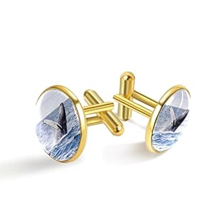 Walvissen draaien in zee Manchetknopen voor mannen set gepersonaliseerd