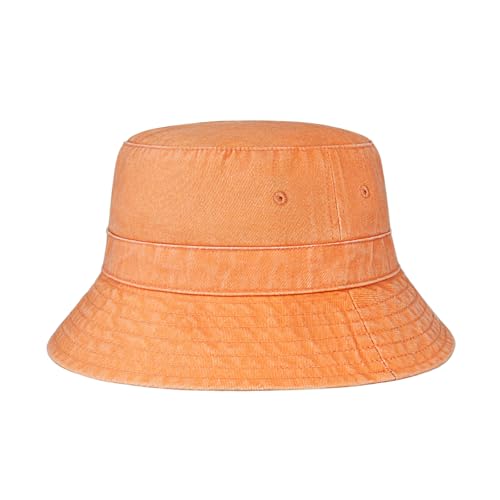 Image of Hot Summer Bucket Hat Trendy Cotton Sun Cap for Beach Golf Fishing | Breathable cotton, fun outdoor vacation style, packable boonie design for men and women