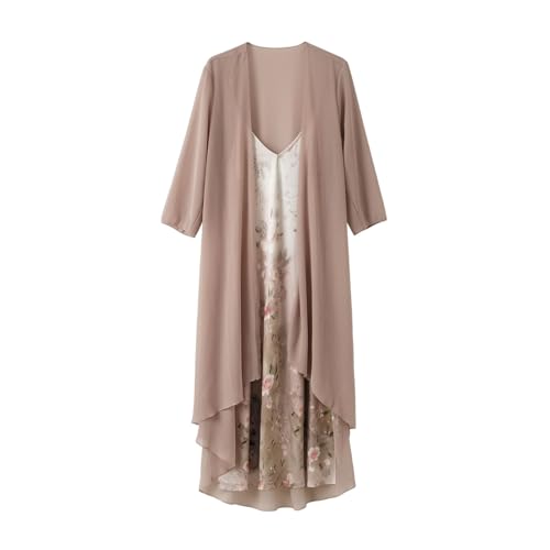 Robe Longue Femme Imprimé Boho fluide de plage et ensemble haut bretelles avec jupe haute - 4