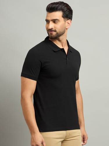 Image of Men's Half Sleeve Solid Cotton Polo T-Shirt | Premium Soft Fabric