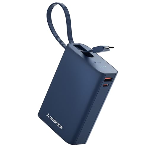 Ambrane 20000mAh Pocket Compact Power Bank with Built-in Type-C C...