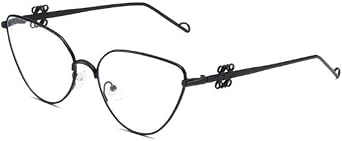 Cat Eye Flat Lens Retro Triangle Glasses Holder Metal Full Frame Anti Blue Light Glasses for Men and Women