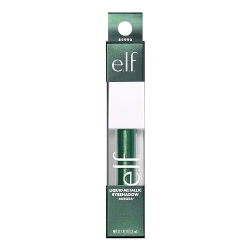 e.l.f. Liquid Metallic Eyeshadow, Quick-Drying, Long-Lasting, Gel-Based Formula For One-Swipe Pigmented Coverage, Vegan & Cruelty-Free, Aurora