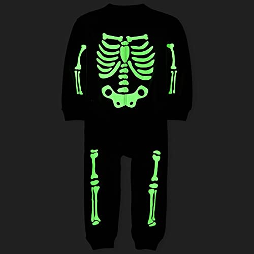 The Children'S Place 3022751 Baby Kids One Piece Family Matching, Holiday Pajama Sets, Fleece, Skeleton thumb #3