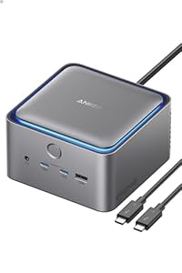Anker Prime ドッキングステーション (14-in1, 8K, Thunderbolt 5) USB PD最大140W出力対応USB-Cアップストリームポート Built-in GaN AC-DC電源装置搭載 120Gbps高速データ転送 最大8Kの 出力 冷却機能付き オーディオジャック SD/micro SD Thunderbolt 5/4 PC対応