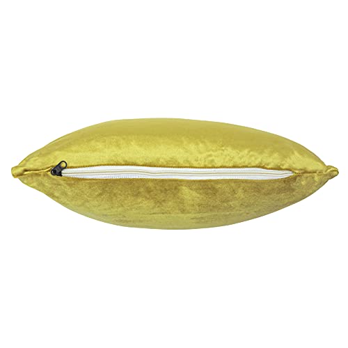 Image of Cazimo Velvet Cushion Covers for Bed, Sofa and Couch - 16 * 16 inches | Ideal for Living Room | Set of 2, Yellow