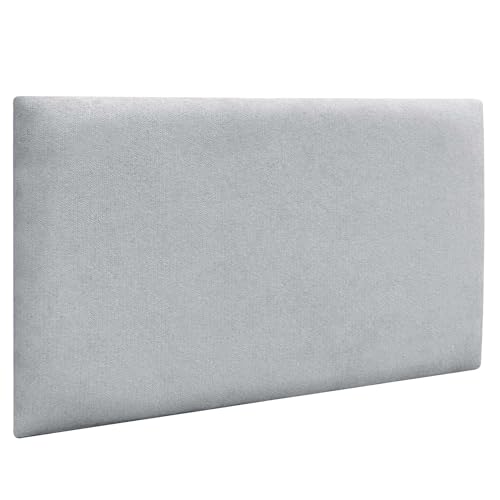 DHOME Paneles Tapizados de Tela Aqualine Autoadhesivos para Pared Acústicos Absorbentes Protección Impactos Cabeceros Decoración Hogar Dormitorio (Gris Claro, 60x50cm)