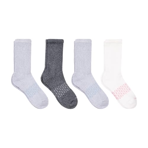 Hanes Women's Non-Binding Crew Socks, Absolute Wellness Non-Restrictive Cushioned Socks for Women, 4-Pack2