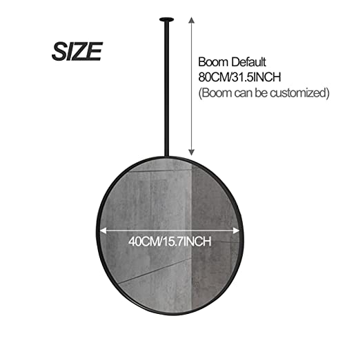 Miroir à tige suspendu noir Ø40cm pour ne plus manquer de lumière en vous maquillant - 4