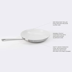 Marthastewartmartha8triplystainlesssteelsautefrypanwceramicnonstickinterior  Urban Country Home Decor Martha stewart martha 8 triply stainless steel saute fry pan wceramic non stick interior  urban country home decor