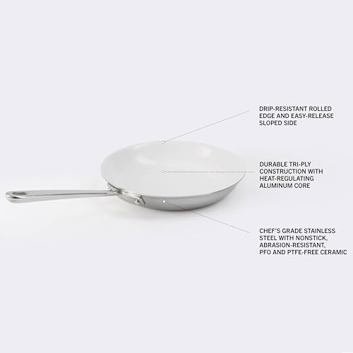 Marthastewartmartha8triplystainlesssteelsautefrypanwceramicnonstickinterior  Urban Country Home Decor Martha stewart martha 8 triply stainless steel saute fry pan wceramic non stick interior  urban country home decor