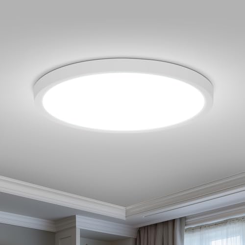 Yafido Lámpara de Techo 18W 2146LM, Ø22cm Redonda Plafon LED Techo, 6000K Blanco Frío Moderno Lamparas de Techo para...