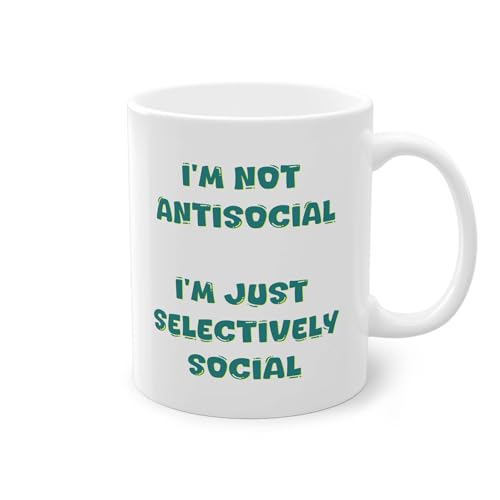 YOMYLE Tazza regalo divertente umorismo, antisociale, regalo economico per uomo e donna, 11oz