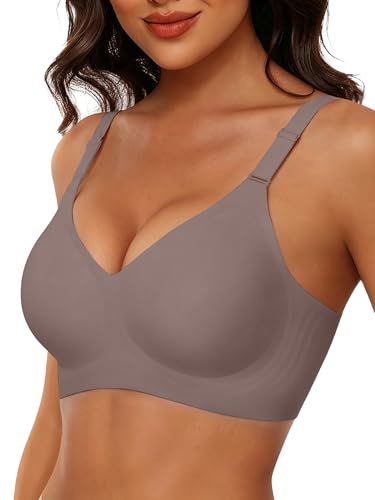 Image of Wireless Bras for Women Jelly No Underwire Push Up Seamless Comfort Full Coverage Supportive Soft Everyday Tshirt Bra