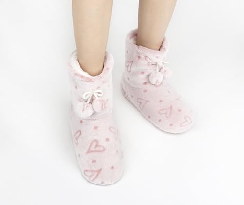 Image of Keyela Womens Non-Slip Sole Slipper Socks, Fluffy Winter House Booties | Ultra soft fuzzy warm indoor house slippers Non-skid bottom for safe walking Cozy winter footwear for ladies