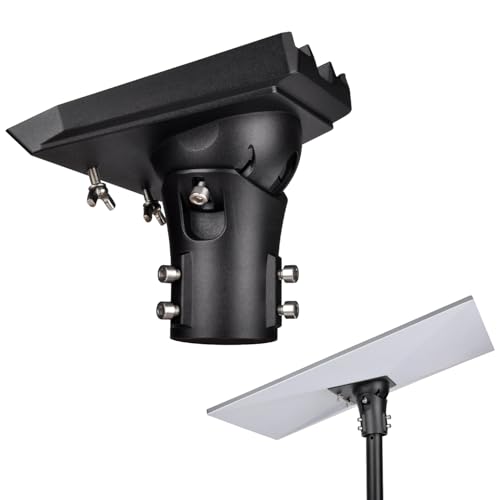 PowGrow Pipe Adapter for Starlink Gen 3, Adjustable Pole Mount Adapter for Starlink Standard Dish V3, Aluminum Alloy, Black