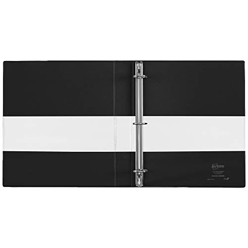 Image of Avery Two-Tone Durable View 3 Ring Binder, 1 Inch Slant Rings, White /Black Binder (17286)