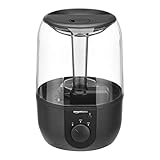 Amazon Basics Ultrasonic Cool Mist Humidifier with Essential Oil Diffuser and Nightlight, Knob Control - 4 Liter, Black