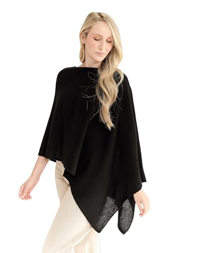 Image of CLAUDIA NICHOLE Womens 100% Cashmere Dress Topper - Cashmere Poncho Wrap