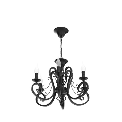 Ganeed Rustic French Country Chandelier,6 Lights Farmhouse Candle Iron Chandeliers,Vintage Metal Pendant Light Fixture for Kitchen Island,Dining Room,Bedroom
