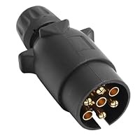 Adaptateur Prise Remorque 7 Broches QWORK - Boîtier Aluminium, Contacts Laiton, étanche 12V