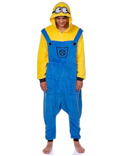Minions Union Suit Bob Design Adult Kigurumi Costume Pajamas Loungewear (Bob, Large/X-Large)