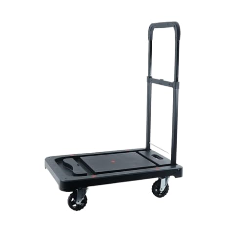 Carretilla de mano plegable con plataforma plana y 4 ruedas miniatura 1
